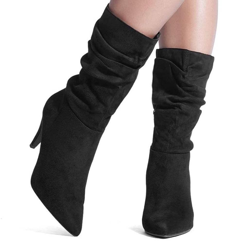 Women’s faux suede mid calf boots